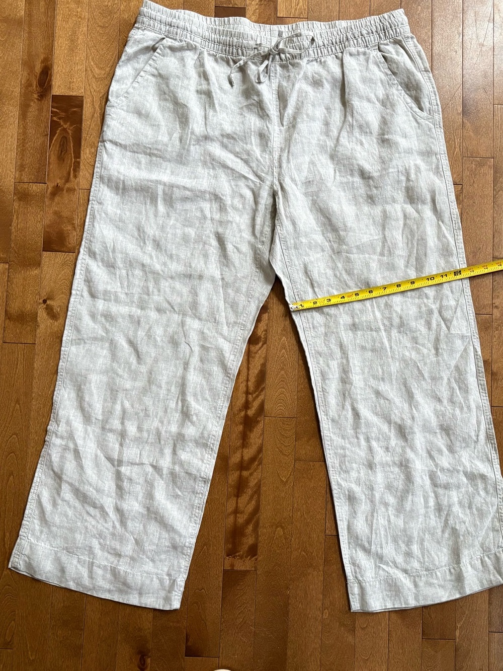 LL Bean 100 Percent Linen Wide Leg Casual Dress Pants Oatmeal Size 18W - Picture 5 of 7